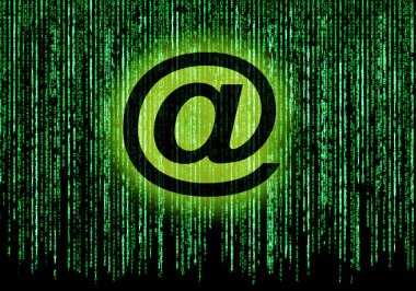 Matris arka plan ile e-posta simgesi