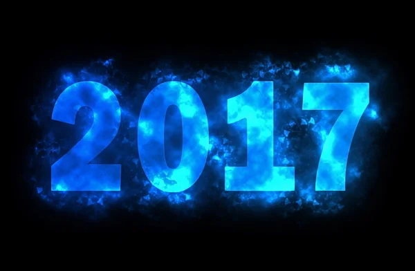 2017 year text with glowing effect — Stock Photo, Image