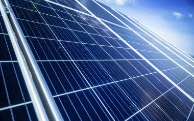 Mavi güneş panelinin ayrıntıları