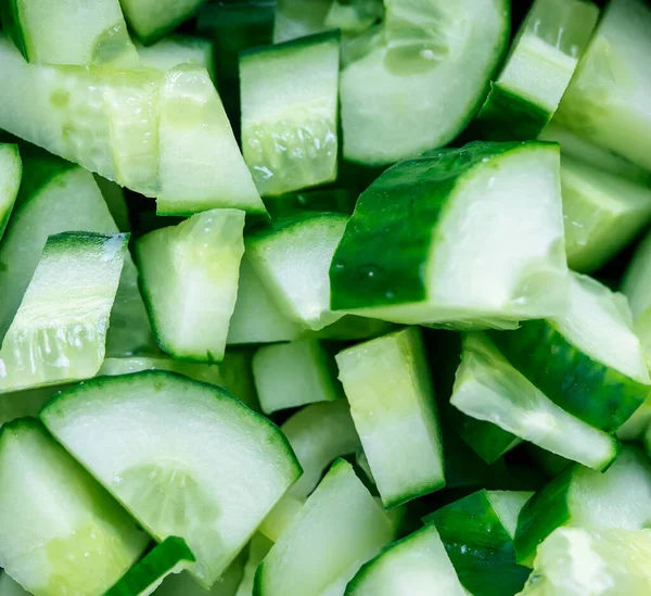 Pedaços Pepino Fatias Suculentas — Fotografia de Stock