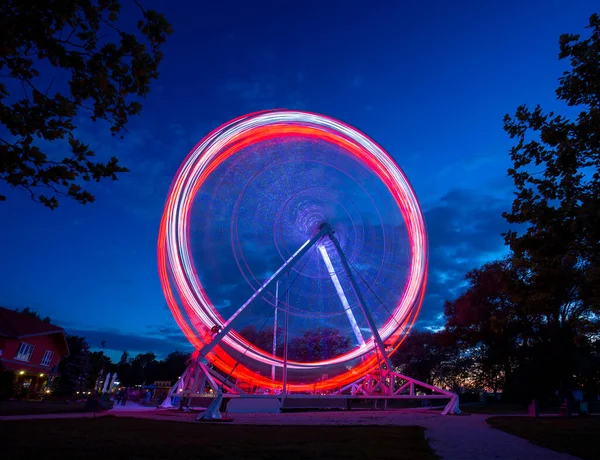 Ferris Wheel Lake Balaton Night Stock Image