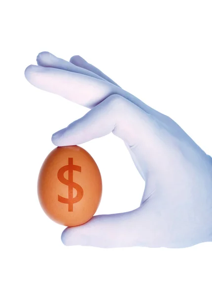 Dolar simgesiyle yumurta — Stok fotoğraf