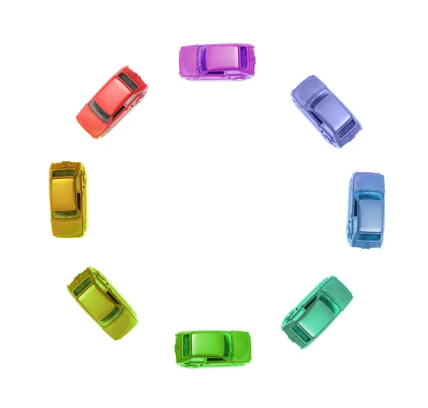 Eight miniature cars in circle — Stock Photo, Image