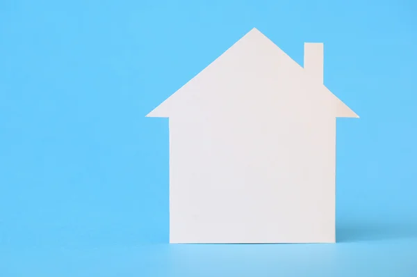 White paper house on blue — Stock Photo, Image