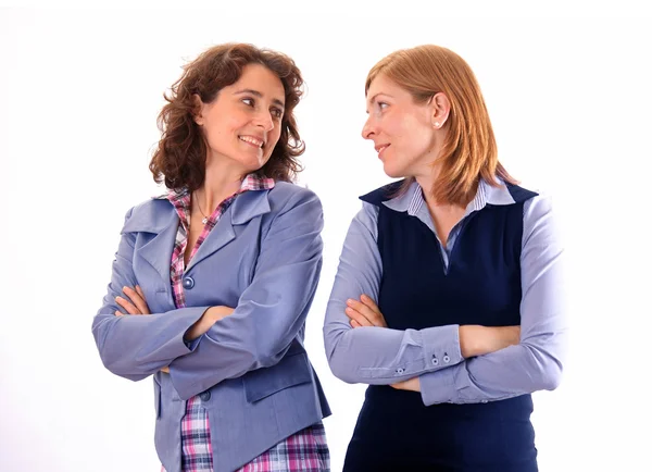 Twee schoonheid zakelijke vrouwen samen — Stockfoto