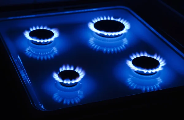 Gas stove blue — Stock Photo, Image