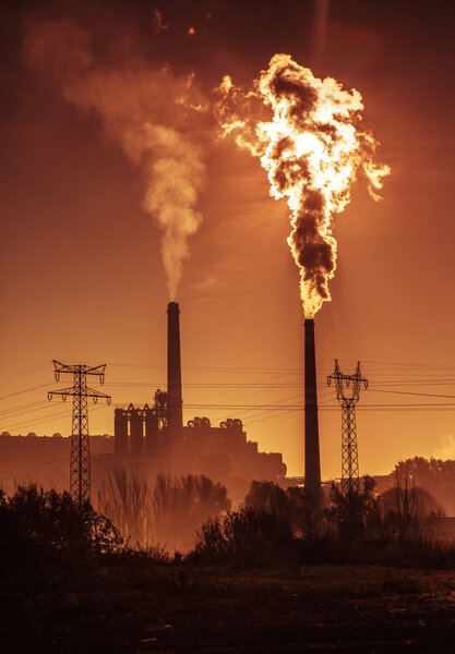 Электростанция с дымоходом