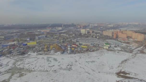 Aerial Flyover Frozen Lake — Stock Video