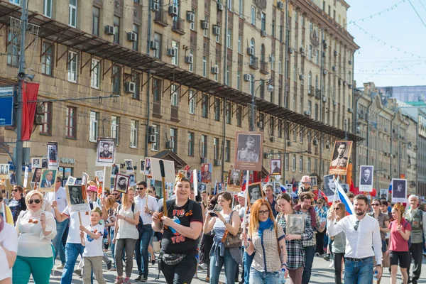 Regimiento inmortal en Moscú — Foto de Stock