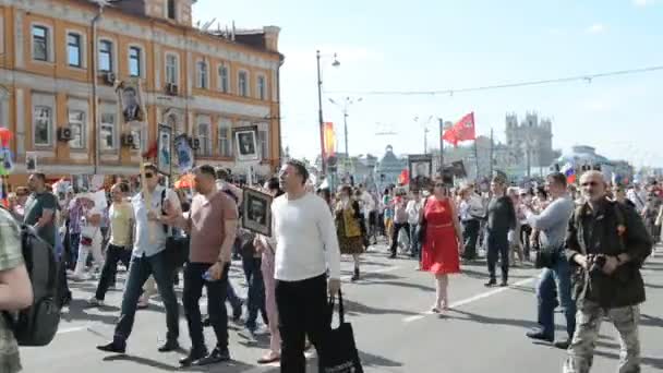 Immortal Regiment in Moscow — Stock Video