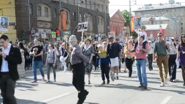 Nieśmiertelny pułk w Moskwie — Wideo stockowe