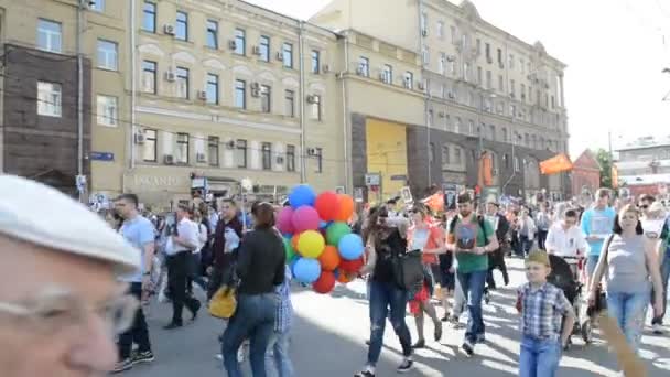 Immortal Regiment in Moscow — Stock Video