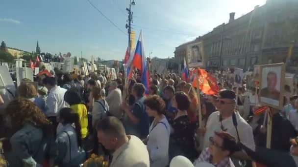 Immortal Regiment in Moscow — Stock Video