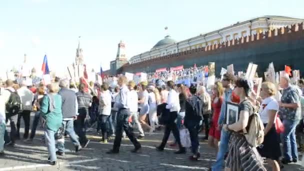 Onsterfelijk regiment in Moskou — Stockvideo