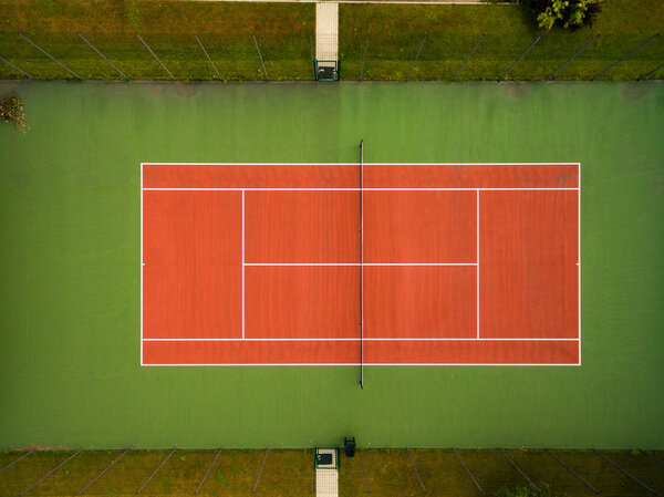 Tennis court seen from the air