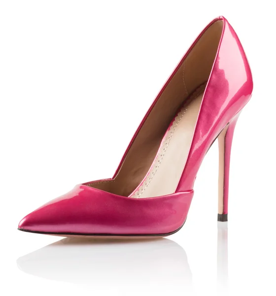 Růžový žena vysoký podpatek boty — Stock fotografie