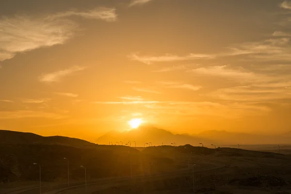 Por do sol sobre o saara — Fotografia de Stock