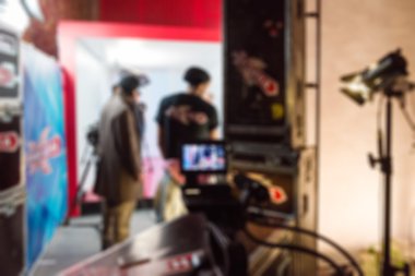 Sahne arkasında arka plan bulanıklık filme TV göstermek