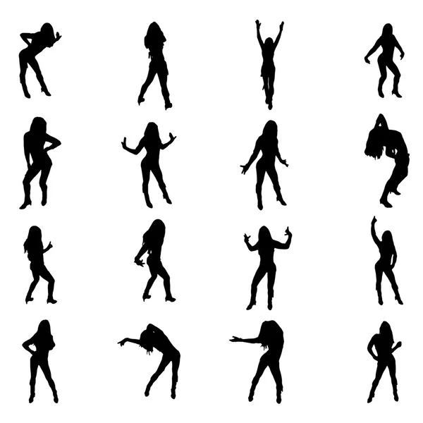 Set of sexy dancer shapes — Stock Vector