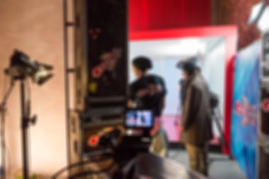 Sahne arkasında arka plan bulanıklık filme TV göstermek
