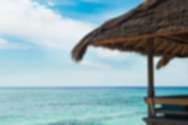 Pavilion cafe on piles at the ocean shore — Stock Photo, Image