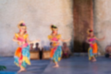 Geleneksel Bali dans arka plan bulanıklık