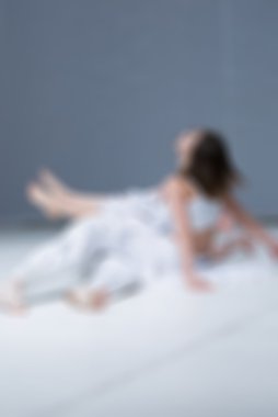 Çağdaş dans performans bokeh arka plan bulanıklık