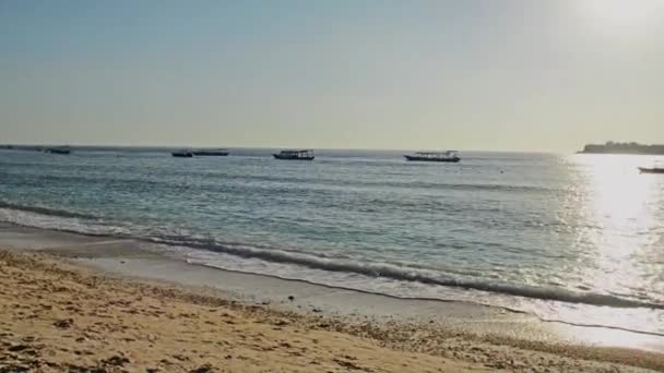 Spiaggia tropicale di sabbia al mattino — Video Stock