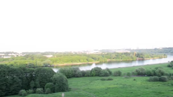 Panorama of Moscow river — Stock Video