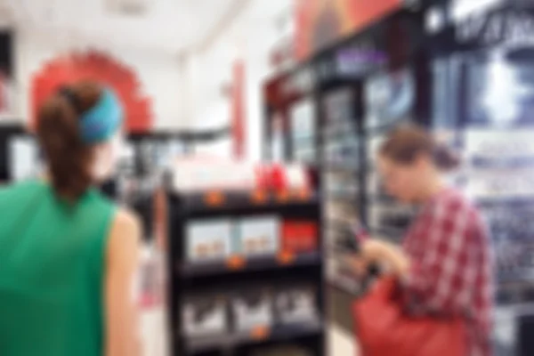 Blur loja de compras com fundo abstrato bokeh — Fotografia de Stock