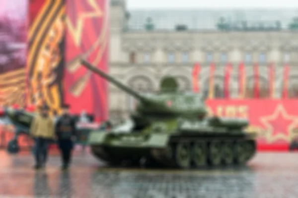 Parade auf dem Roten Platz in Moskau verschwimmt Hintergrund — Stockfoto