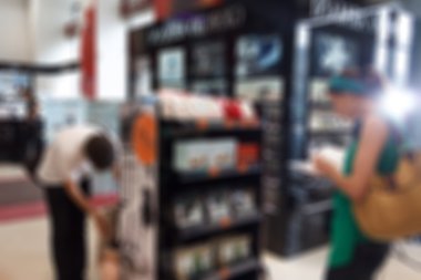 alışveriş mağazası ile bokeh arka plan bulanıklık