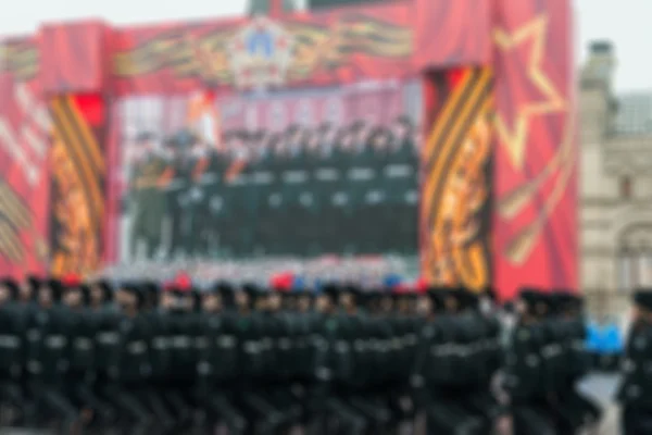 Parade auf dem Roten Platz in Moskau verschwimmt Hintergrund — Stockfoto