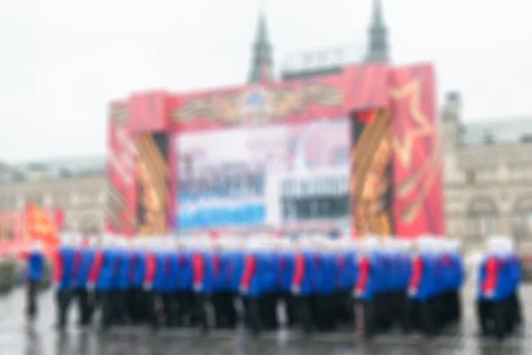 Přehlídka na Rudém náměstí v Moskvě rozostření pozadí — Stock fotografie