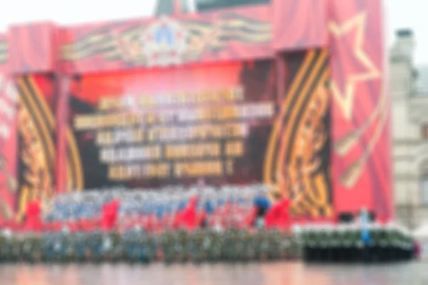 Parade op het Rode plein in Moskou achtergrond wazig — Stockfoto