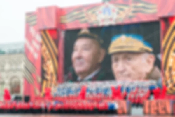 Přehlídka na Rudém náměstí v Moskvě rozostření pozadí — Stock fotografie