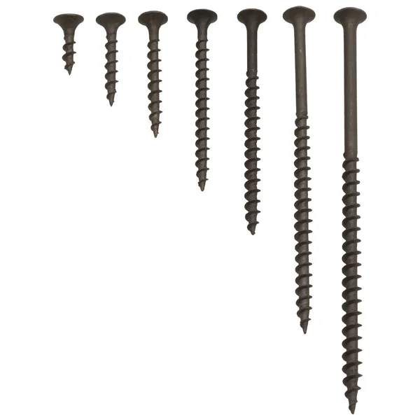Black screws isolated — Stock Photo, Image