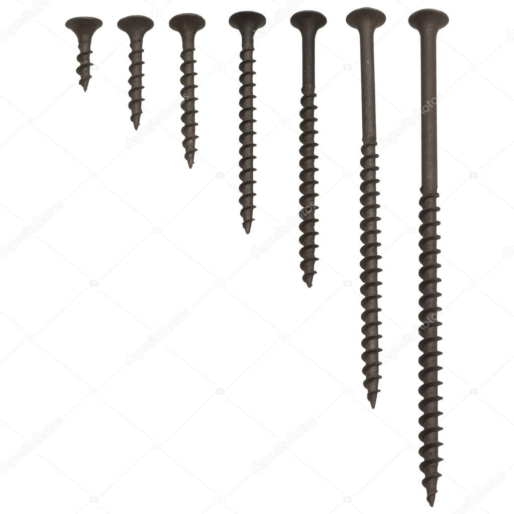 Black screws isolated