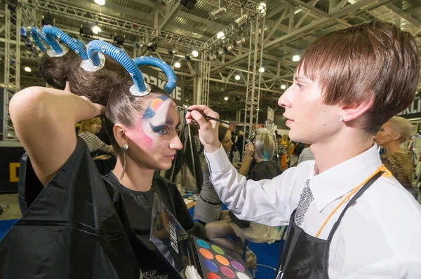 Makyaj ve saç sanatçılar rekabet — Stok fotoğraf