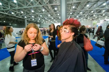 Makyaj ve saç sanatçılar rekabet