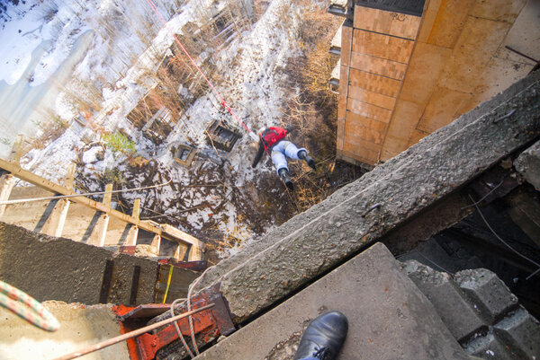 Rope jumping event theme blur background