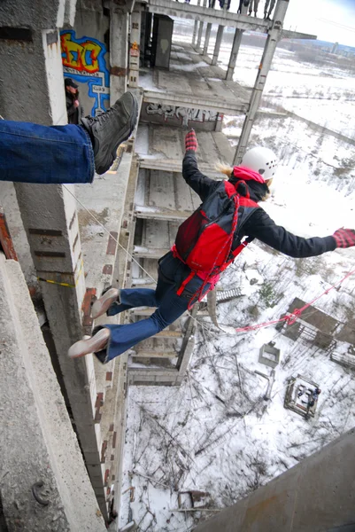 Kötél jumping esemény téma életlenítés háttér — Stock Fotó