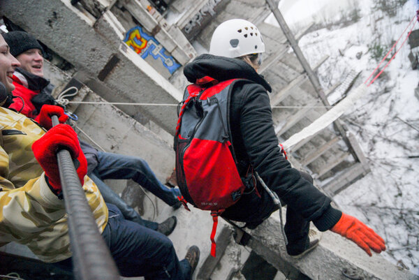 Rope jumping event theme blur background