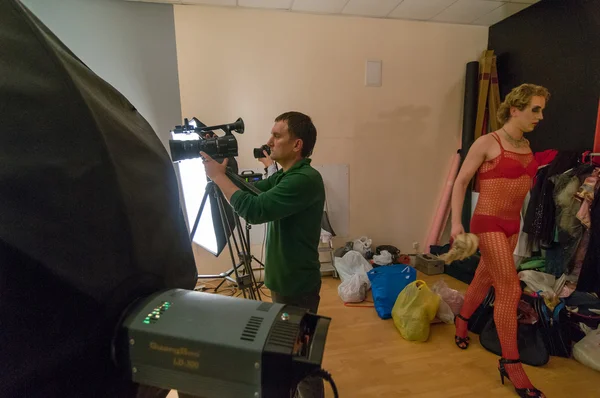 Transgender videoshoot backgstage — Φωτογραφία Αρχείου