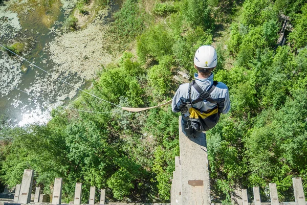 Doğa sporları Ropejumping — Stok fotoğraf