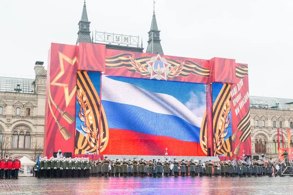 Desfile na Praça Vermelha em Moscou — Fotografia de Stock