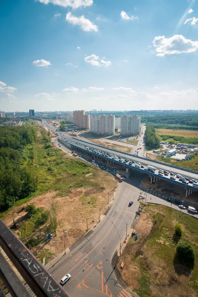 Будівництво доріг зверху — стокове фото