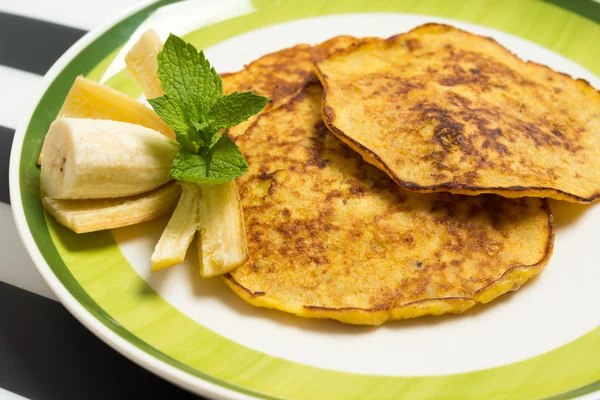 Bananen-Pfannkuchen Nahaufnahme — Stockfoto