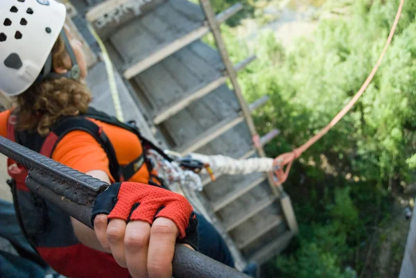 Doğa sporları Ropejumping — Stok fotoğraf