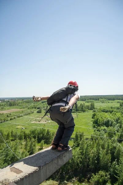 Extreme sports Ropejumping — Stock Photo, Image